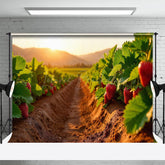 Lofaris Strawberry Orchard Sunset Sweet Warm Winter Backdrop